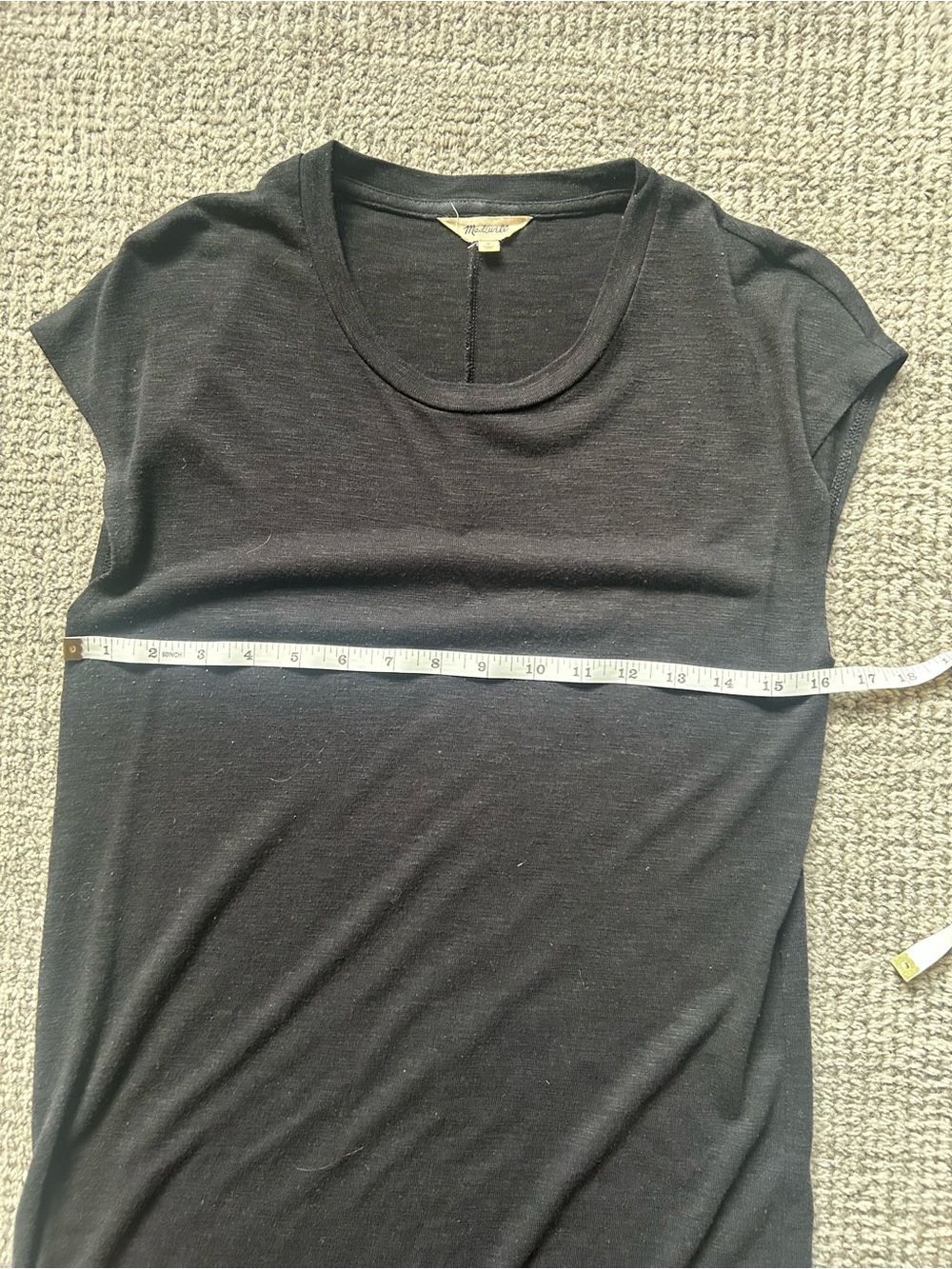 Madewell Black Women's Short Sleeve Scoop Neck T-shirt Dress